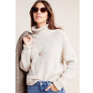 Anthropologie Lottie Wool Blend Textured Sweater